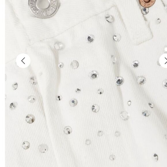 Re/done & Pam Crystal Mid-rise White Denim Shorts Size 32 (10-12) - Picture 5 of 14